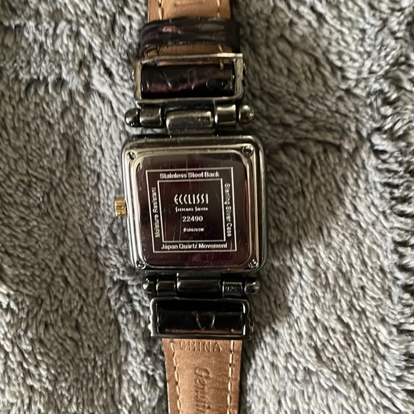 SALE🎉🎉Vintage Ecclissi watch turquoise sterling silver gold brown leather band - Picture 3 of 6